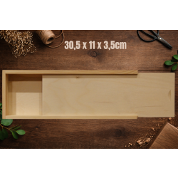 Pudełko drewniane zasuwane 30,5x11x3,5cm